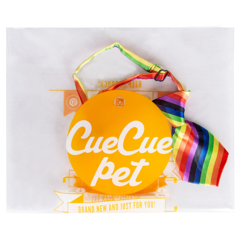 [Australia] - CueCue Pet Adjustable Neck Tie Small Rainbow Stripe 