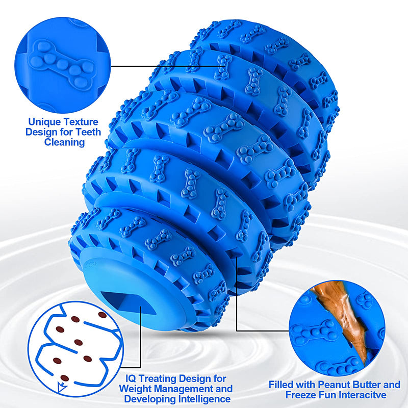 Durable Dog Chew Tires, Dog Chew Toys for Aggressive Chewers Large Breed, Nearly Indestructible Tough Dog Toys Treat Dispenser with Natural Rubber for Large and Medium Dog Teeth Cleaning Blue - PawsPlanet Australia