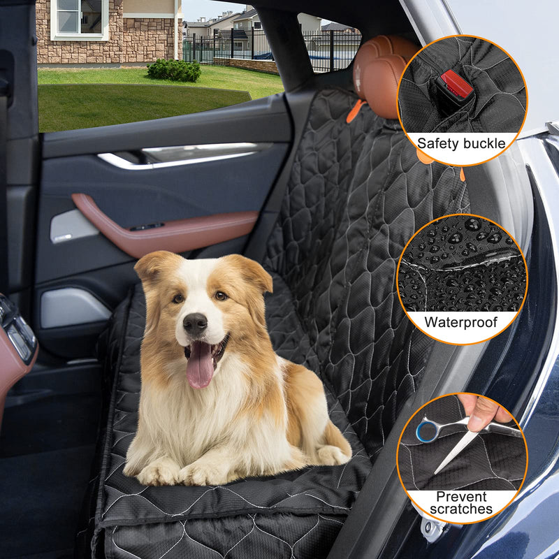 JOEJOY Dog Car Seat Covers Waterproof Pet Car Seat Cover for Dogs Non-Slip Back Seat Dog Cover Durable Dog Seat Covers for Cars Back Seats Protector for Dogs with Seat Belt for Most Cars Trucks & SUVs - PawsPlanet Australia