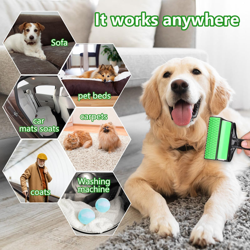 Cyiecw Washable Stick It Roller, Reusable Lint Roller, Sticky Roll Animal Hair Remover, Cat Hair Remover with 2 Lint Balls, Lint Roller for Animal Hair, Car Seats, Carpets, Clothing - PawsPlanet Australia