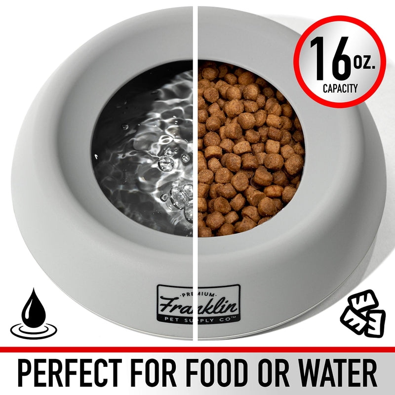 Franklin Sports Spill Proof Pet Bowl - No Splash Travel Water + Food Dish for Dogs + Cats - Portable Pet Bowl for Cars + Travel - BPA Free 16 oz - PawsPlanet Australia