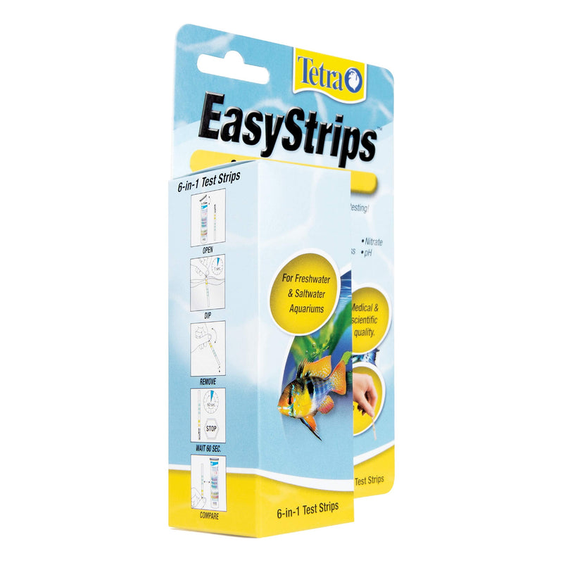 Tetra EasyStrips 6-in-1 Aquarium Test Strips for Fresh/Salt Water 25-Strip - PawsPlanet Australia
