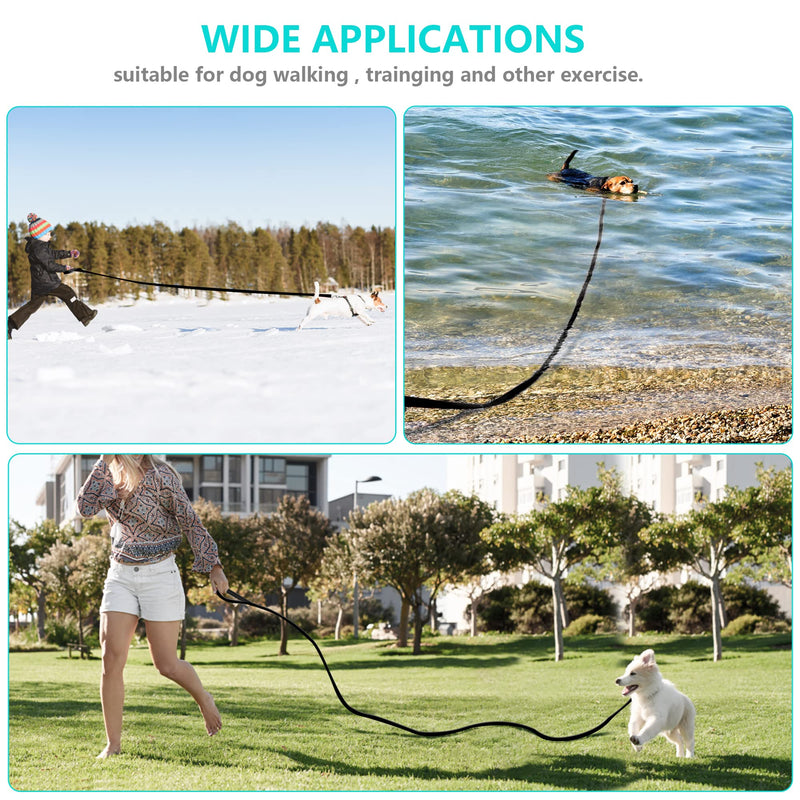 IOKHEIRA towing leash 5m for dogs, training leash for large to small dogs, towing leash with hand strap and mesh pocket, waterproof training leash for large to small dogs, robust dog leash black - PawsPlanet Australia