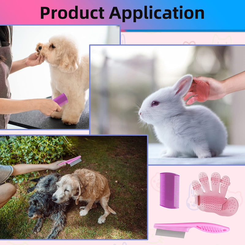 8 Pieces Rabbit Grooming Kit, with Rabbit Grooming Brush, Pet Hair Remover, Adjustable Handle Rabbit Shampoo Brush, Pet Comb, Bunny Grooming Kit for Bunny Guinea Pig Hamster Small Animals - PawsPlanet Australia