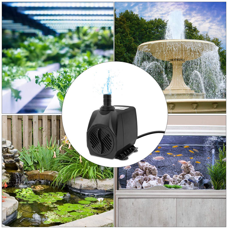 TEEMO 150GPH Small Submersible Water Pump 10W Ultra Quiet Adjustable Pump, 600L/H, with 4.1ft High Lift, 2 Nozzles for Aquarium, Fish Tank, Pond, Hydroponics, Statuary - PawsPlanet Australia