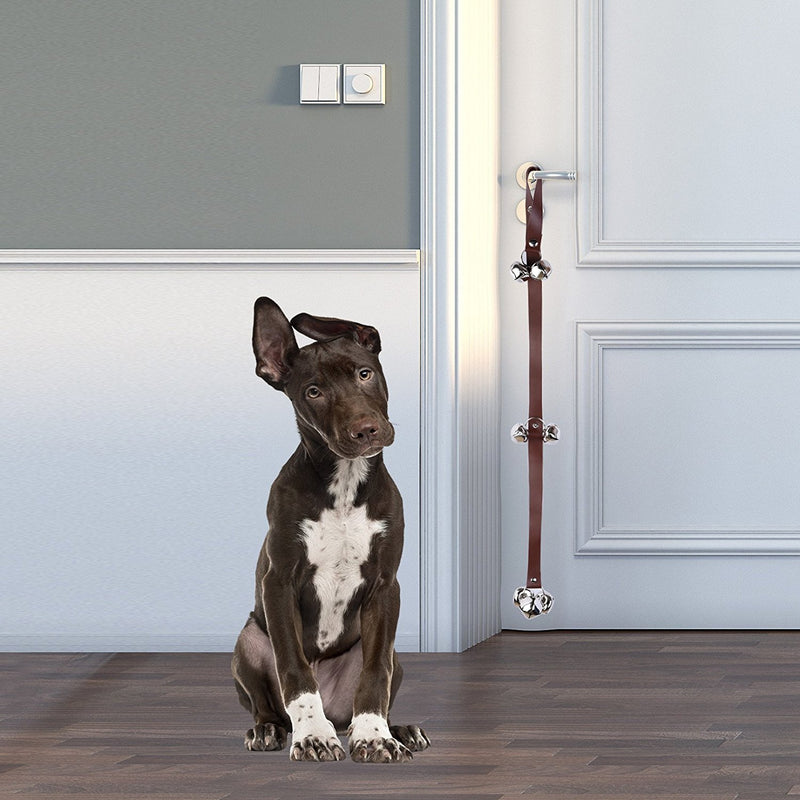 [Australia] - QUXIANG Dog Doorbells Premium Leather Dog Doorbells Premium Quality Training Potty Great Dog Bells Adjustable 01 Brown 