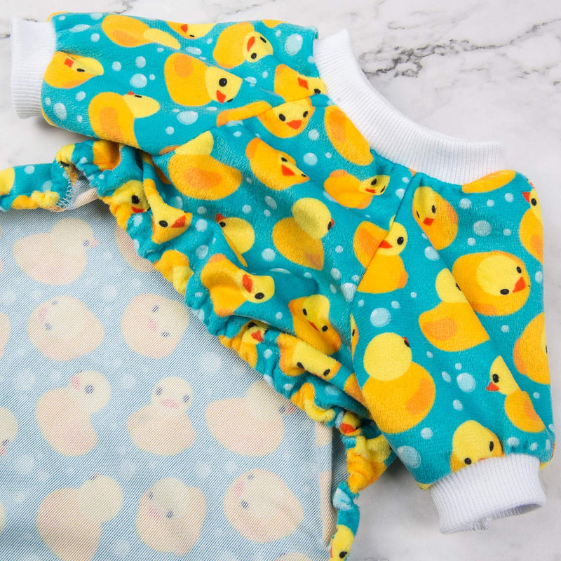 CuteBone Dog Pajamas Yellow Ducks Dog Apparel Dog Jumpsuit Pet Clothes Pajamas Coat Xmas P50M Medium - PawsPlanet Australia