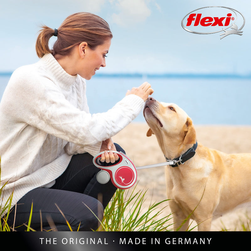 flexi dog leash, extendable, with soft handle, 3 m / 5 m / 8 m / 8 m / 8-20 kg, red, small, 4000498042823 - PawsPlanet Australia