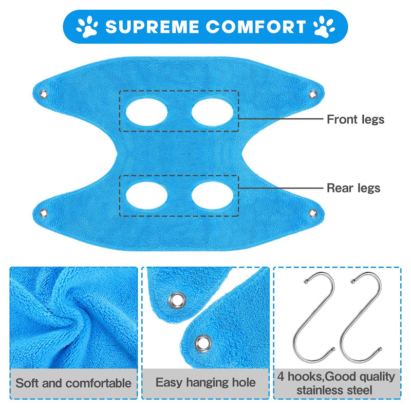 Yookeer Pet Grooming Hammock Helper 2 in 1 Dog Drying Towel and Grooming Sling, Multifunctional Dog Cat Towel Dog Pet Restraint Bag for Nail Clipper Bathing Washing Grooming Small Blue - PawsPlanet Australia