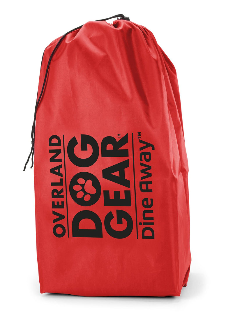 [Australia] - Overland Dog Gear, Dog Travel Bag, Dine Away Bag, Includes Lined Food Carriers and 2 Collapsible Dog Bowl, Collapsible Scooper and Placemat (Various Sizes and Colors) Med/Large Dog Red 