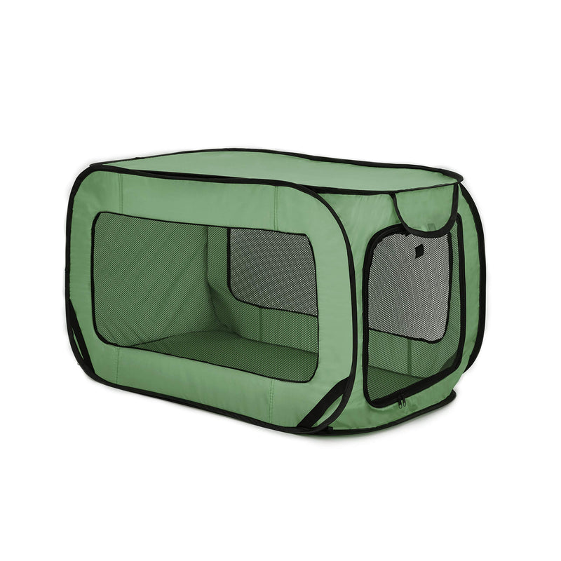[Australia] - Love's cabin 36in Portable Large Dog Bed - Pop Up Dog Kennel, Indoor Outdoor Crate for Pets, Portable Car Seat Kennel, Cat Bed Collection, Green/Red 