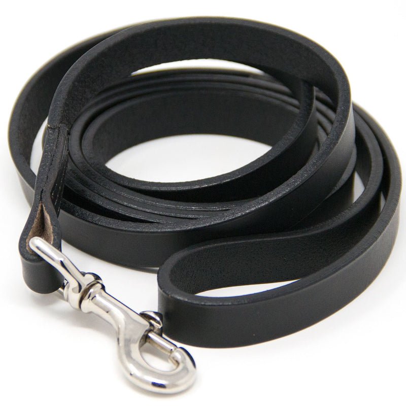 [Australia] - Hero Leather Training Leash - 6 Foot Black 