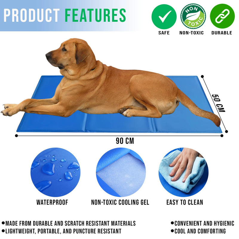Pet Mania - Large Pet Self Cooling Gel Mat for Cats & Dogs - 90x50cm - PawsPlanet Australia