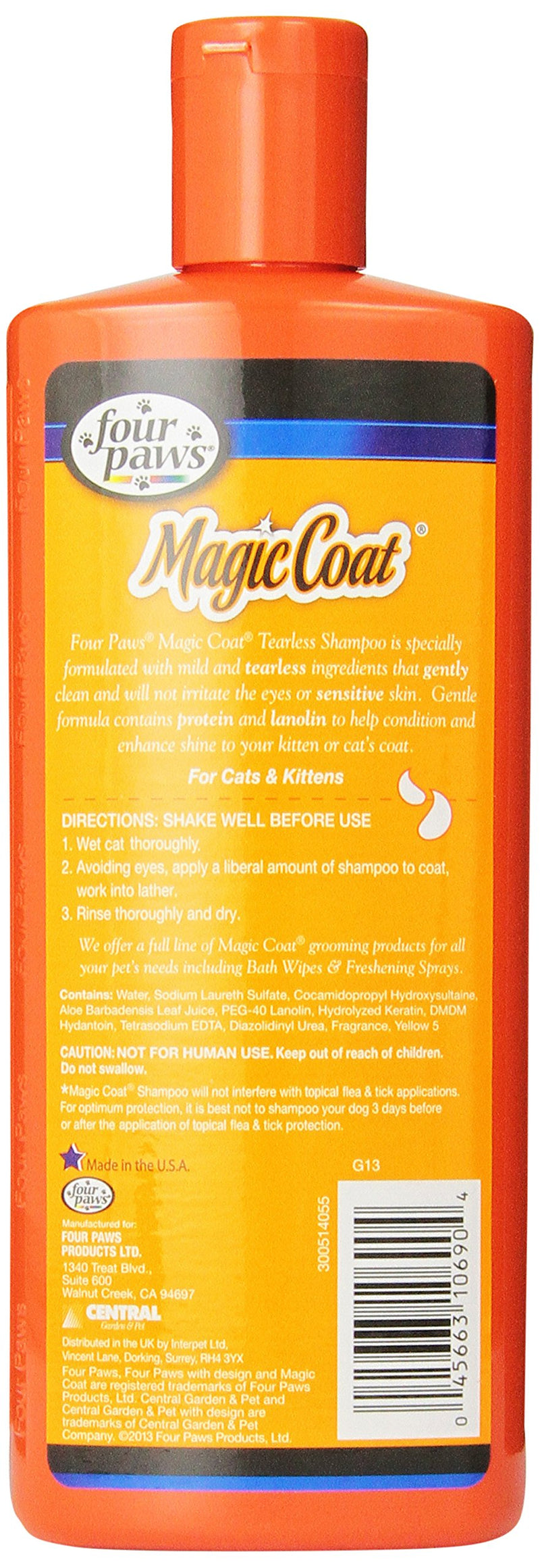 Four Paws Magic Coat Cat Gentile Tearless Shampoo, 12 oz - PawsPlanet Australia