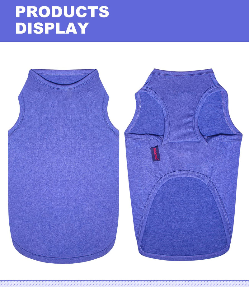 Kickred Summer Dog Shirts, Quick Dry Breathable Dog Clothes Pet Sleeveless Vest, Lightweight Stretchy Tank Top T-Shirts for Medium Dogs Boy Girl,Blue,M Blue - PawsPlanet Australia