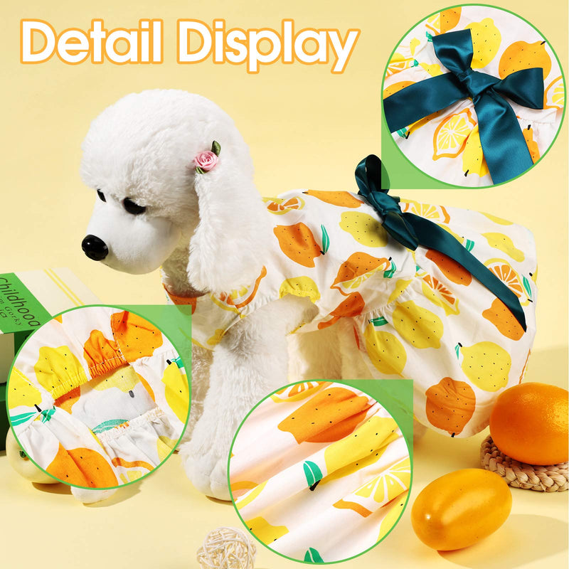 Geyoga 3 Pieces Cute Pet Dress Strawberry Dog Dress Cherry Puppy Dress Lemon Cat Dress with Lovely Bow Pet Apparel for Puppy Dogs and Cats on Weddings Holidays Travelling S - PawsPlanet Australia