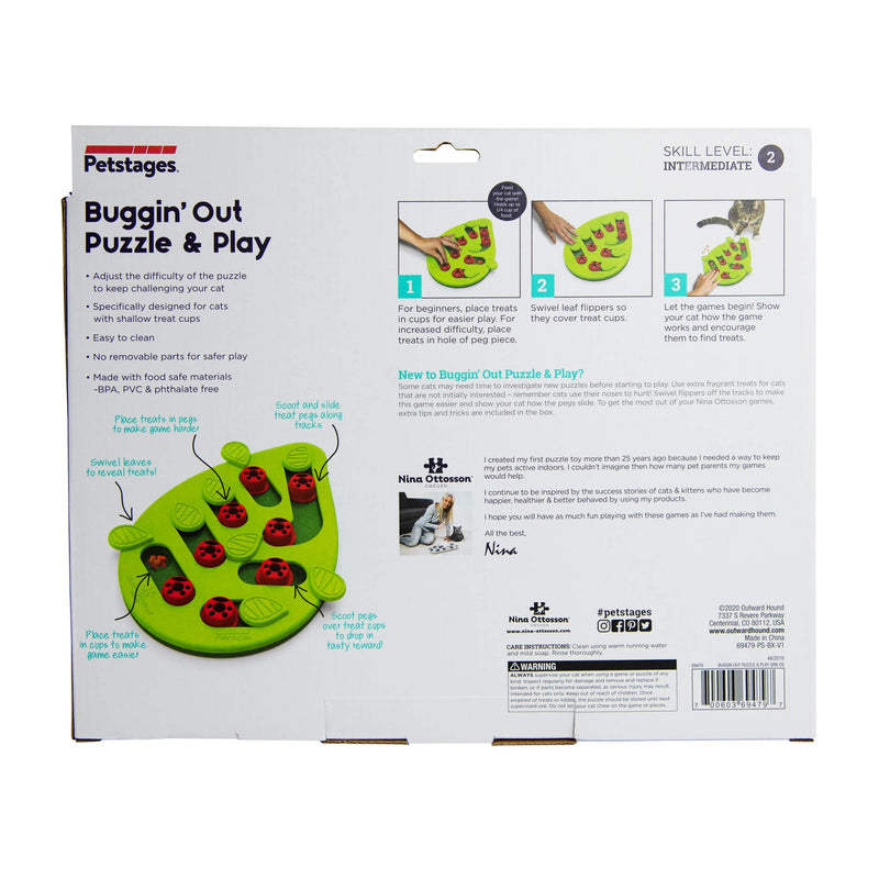 Nina Ottosson from Petstages Buggin Out Puzzle & Play - Interactive cat toy for treats Treat Puzzle - PawsPlanet Australia