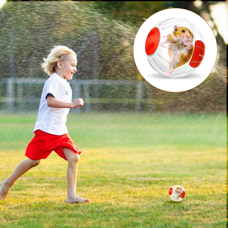 Skylety Hamster Exercise Ball Hamster Running Ball Transparent Small Animal Running Exercise Activity Ball for Hamster and Other Small Animals, Orange - PawsPlanet Australia