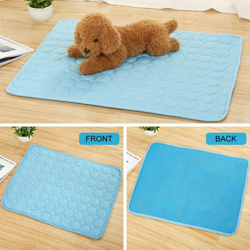 Cooling Mat for Dogs Cats, Dog Cooling Mat Pet Self Cooling, Dog Cooling Pad Dog Cooling Supplies Cooling Mat, Pet Indoor/Outdoor Summer Pet Cooling Mat Dog Cat Bed Mats 28"x22" Blue 28x22IN - PawsPlanet Australia