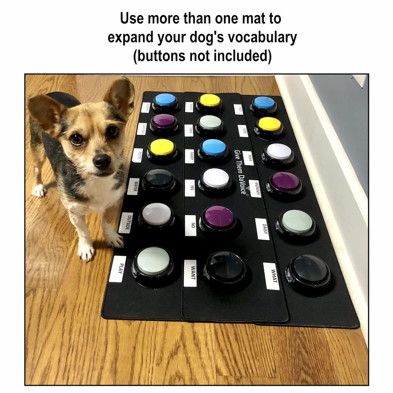DaVoice Dog Button Mat (4 Button Placements) for Dog Communication Buttons, Dog Buttons for Communication Board, Dog Speaking Word Training Talking Button Pad (Buttons and Attachments Not Included) - PawsPlanet Australia