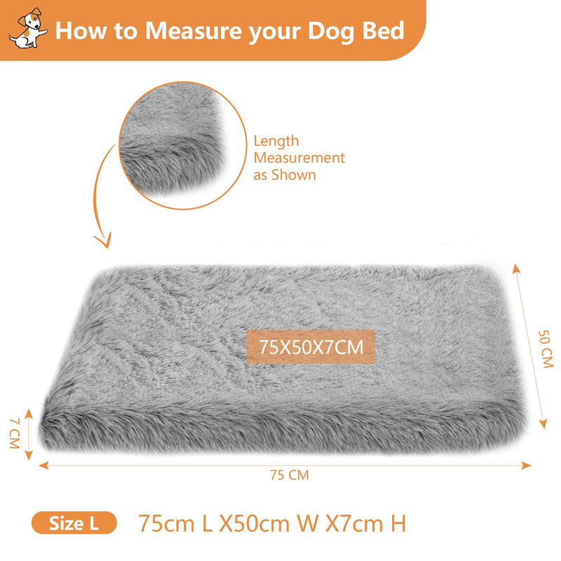 ARVINKEY Orthopedic Dog Bed Medium Washable, Memory Foam Dog Bed and Mattress Mat for Dog Crate, Soft Medium Dog Bed Dog Cushion with Removable Plush Covers, Gray, 75x50x7cm - PawsPlanet Australia