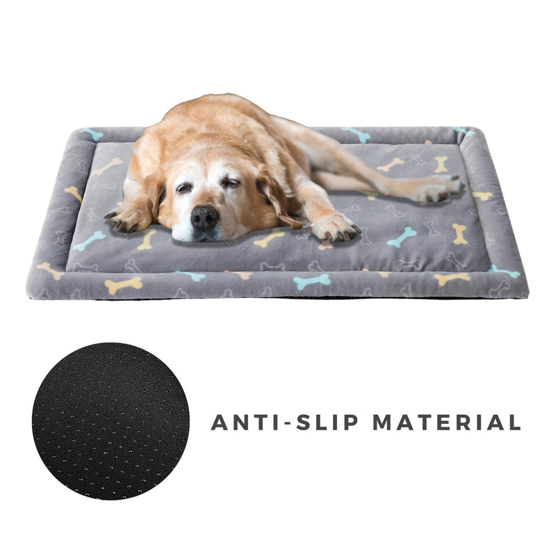 Extra Softness Pet Sleeping Mat for Small Medium Large Dogs Puppies, Non Slip Dog Bed Mat, Grey 30" X 22" - PawsPlanet Australia