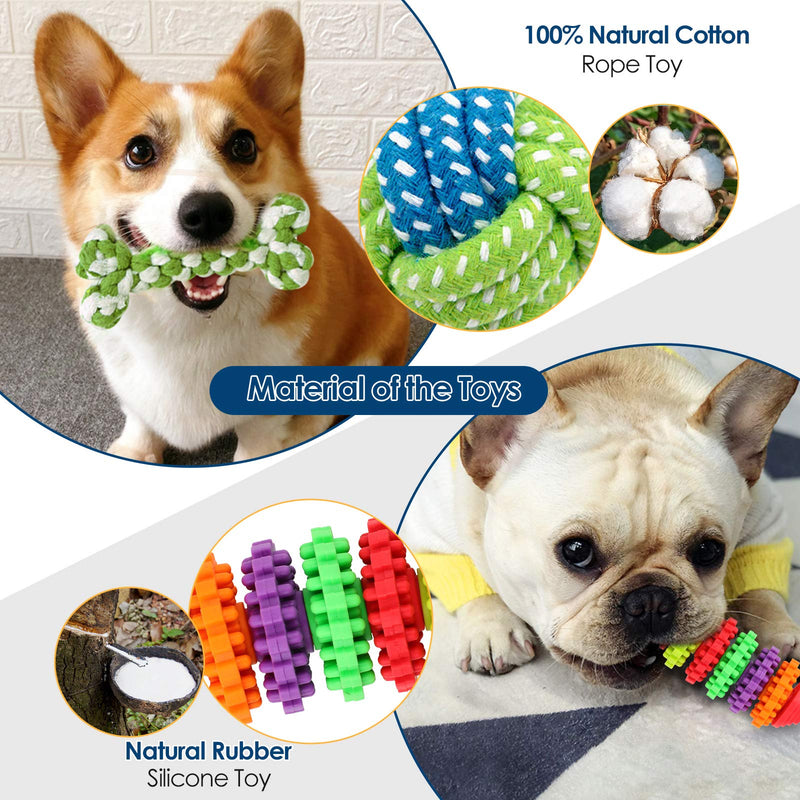 Simpeak 8PCS Pets Puppy Dog Toys for Chewers Set, Small to Medium Dog Chew Rope Toys for Boredom Teething Training, Durable Dog Toys for Puppies - PawsPlanet Australia
