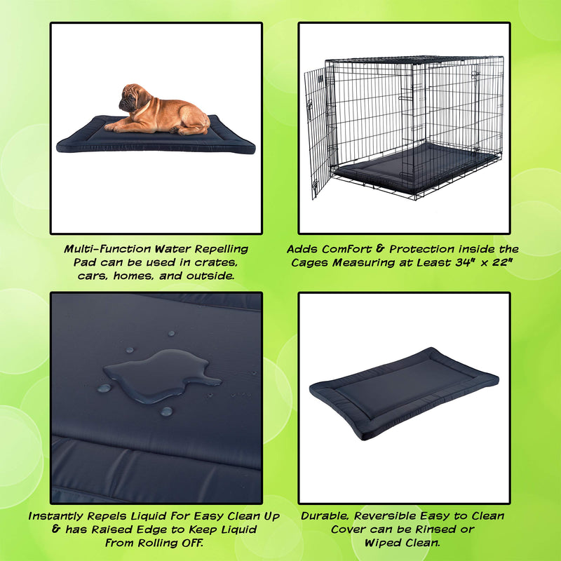 [Australia] - Waterproof Dog Crate Pad Navy 34x21 