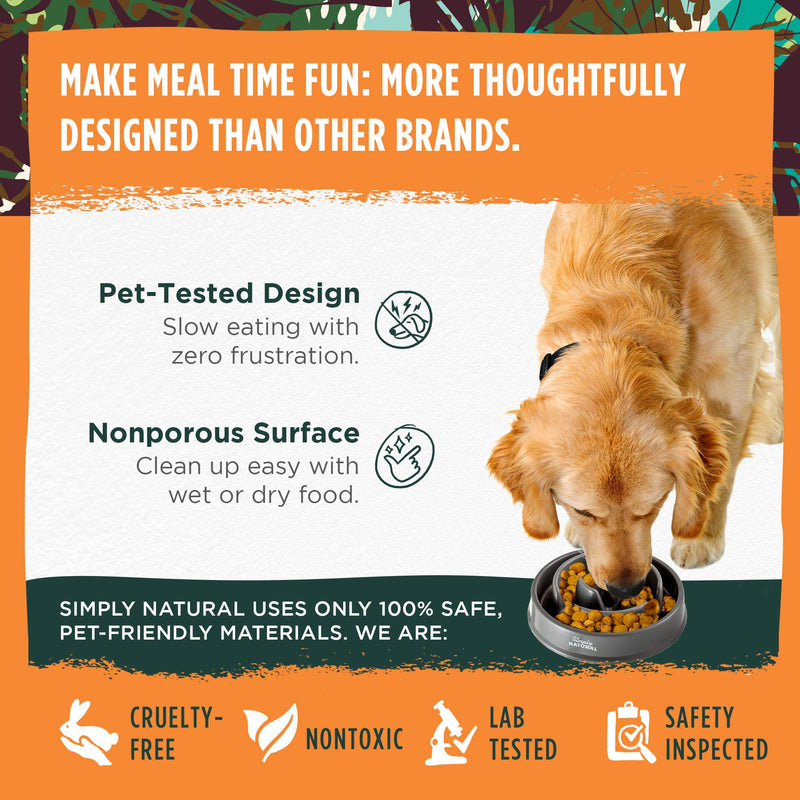 Slow Eating Dog Bowl by Simply Natural  BPA-Free Slow Feeders for Dogs and Cats to Reduce Choking and Overeating in an Improved Slow Feeder Dog Bowl - PawsPlanet Australia