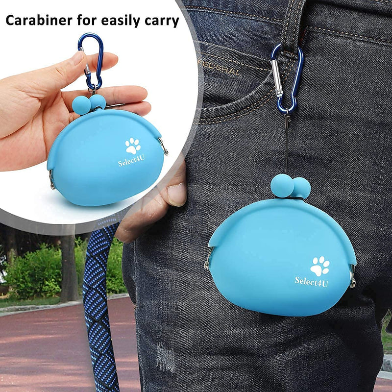 New Oasis Dog Treat Pouch,Silicone Dog Treat Pouch Reusable,Big or Small Dog Snack Pouch Coin Purse Key Case Silicone Coin Pouch A2,Blue & Pink, Set of 2, 5 oz (3.74''x1.70''x3.74'') - PawsPlanet Australia