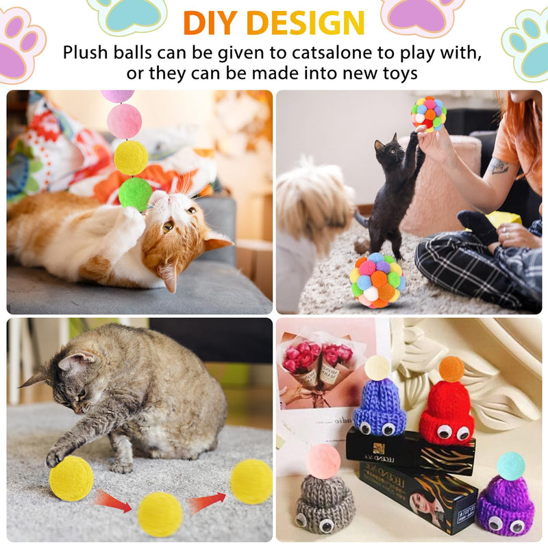 BGTLJKD Pack of 100 cat toy balls, interactive cat toy ball, cat ball, kitten toy plush ball, interactive launch training, silent cat toy for indoor cats - PawsPlanet Australia