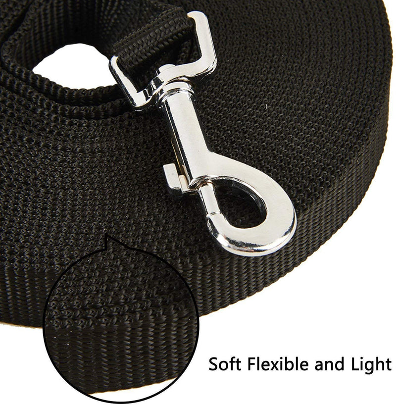 HAPPY HACHI Dog Training Lead 3m, Extra Long Line Dog Leash, Strong Nylon Dog training Leash for Dog Puppy Pet Recall, Training, Tracking, Backyard (3m/10ft,Black) 3m/10ft Black - PawsPlanet Australia