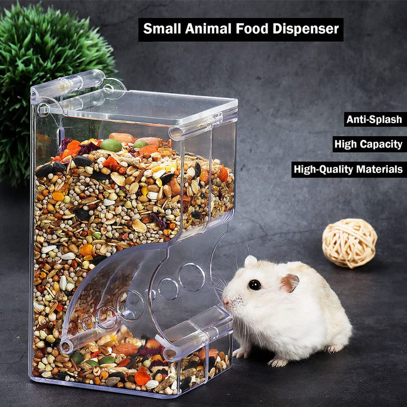 Hamsters Feeder Small Animals Automatic Dispenser Gravity Auto Dispensers Pet Pellets Food Storage Bowl - Dwarf Hamster Gerbils Mice Hedgehog Guinea Pig and Other Small Animal Ideal Feeding Station 300ml - PawsPlanet Australia