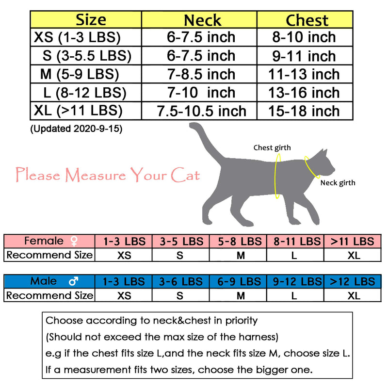 [Australia] - Escape Proof Cat Harness with Leash, Adjustable Cat Walking Jackets, Padded Cat Vest XS 1-3LBS Polka dot pink 