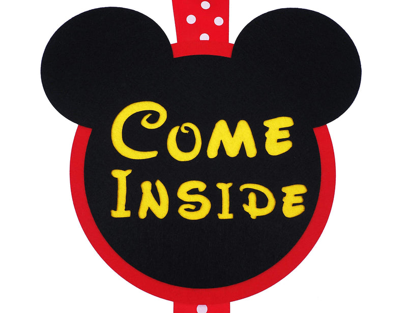 Mickey Mouse Birthday Door Sign - Welcome Hanger - Decorations - Supplies - Birthday banner - Come inside its fun inside - PawsPlanet Australia