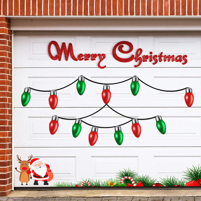 36 Pieces Christmas Car Magnets Set Include 18 Reflective Lights Bulb Car Magnet Automotive Christmas Lights Magnet, 18 Magnet Wire for Christmas Garage Door Refrigerator Decoration (Green, Red) - PawsPlanet Australia