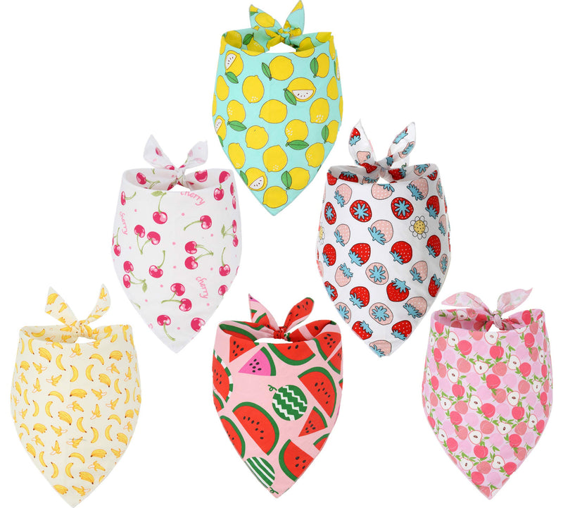 Summer Dog Bandana with Fruit Pattern, 6 Pack Pet Scarf for Small Medium Dogs - PawsPlanet Australia