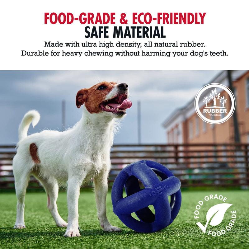 Tuff Pupper SuperChewy Tough Dog Cage Ball Toy | Strong natural rubber | Great fetch toy for dogs | Ultra durable chew toy | For Large Breeds Cage Ball Large - 4 inches / 8.5 oz - PawsPlanet Australia
