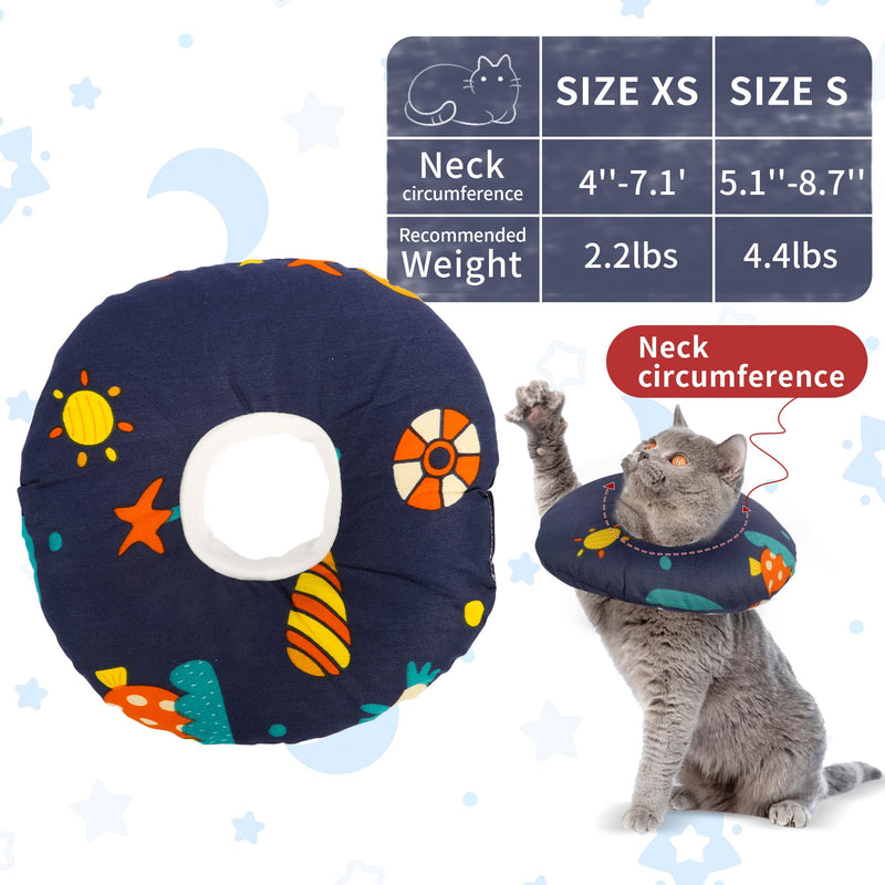 Cat Cone Collar, Adjustable Cat Recovery Collar, Cat Cone Post Surgery for Pets NB-1 Cotton - PawsPlanet Australia
