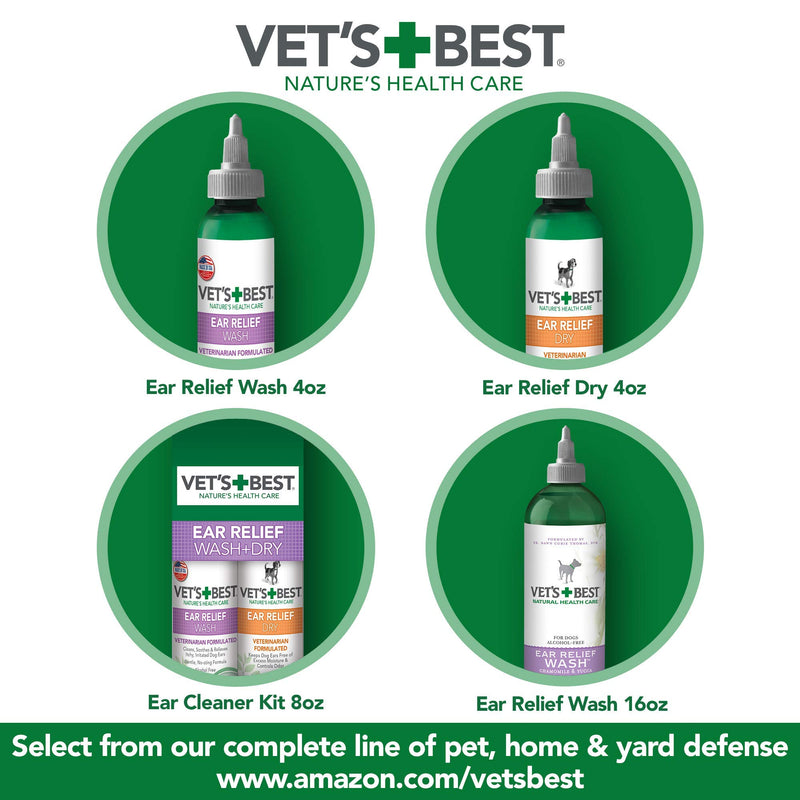 Vet's Best Ear Relief Wash Cleaner for Dogs, 16 oz Refill - PawsPlanet Australia