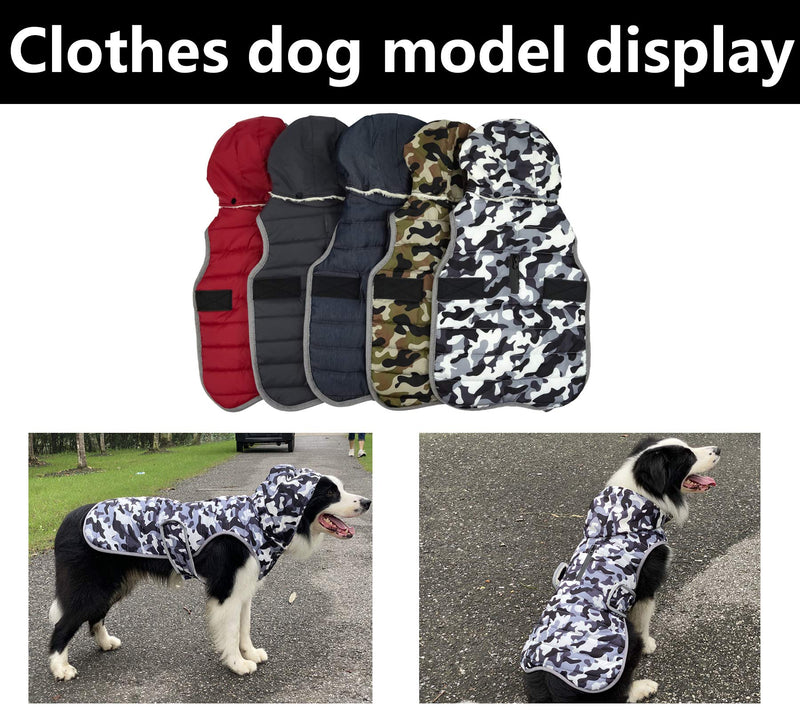 Ctomche Dog Coat Warm Jacket,Reflective Pet Fleece Vest Hoodies Outdoor Sport Waterproof Dog Jumpers jackets with harness for Small Medium dogs White camouflage-XS X-Small (Length: 28cm) - PawsPlanet Australia