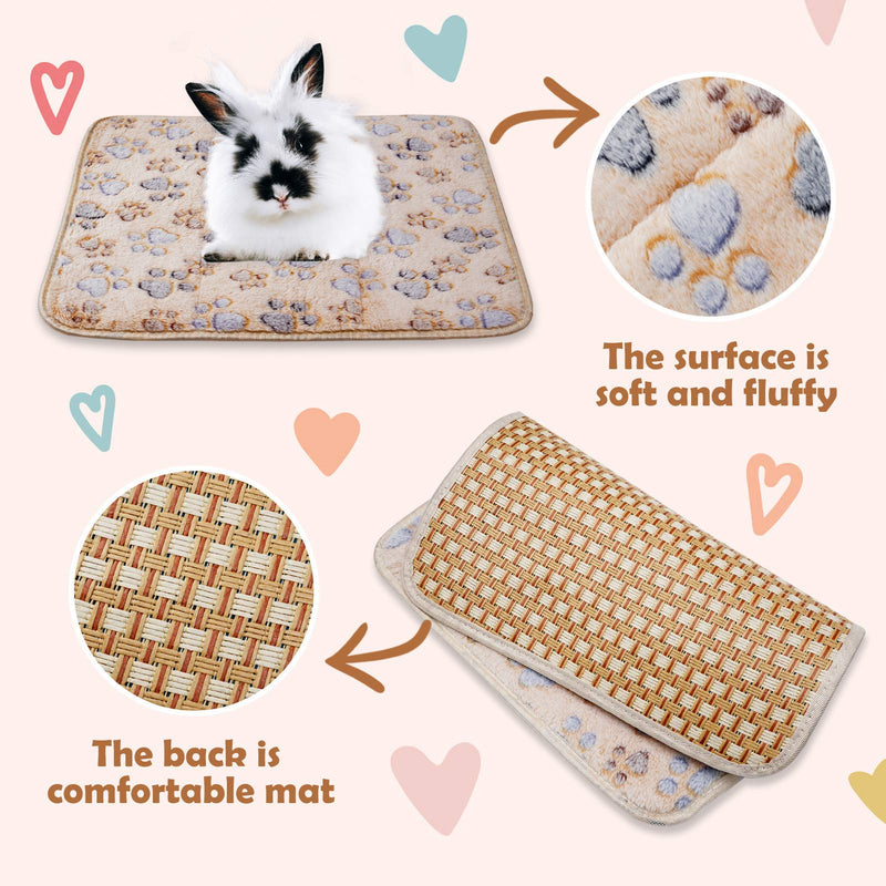 Guinea Pig Mat Bed 3 Layers, 2Pcs Guinea Pig Sleeping Pad Flannel Small Animal Mat Winter Summer for Baby Bunny,Hamster,Squirrel,Chinchilla,Hedgehog (13x16inch) - PawsPlanet Australia