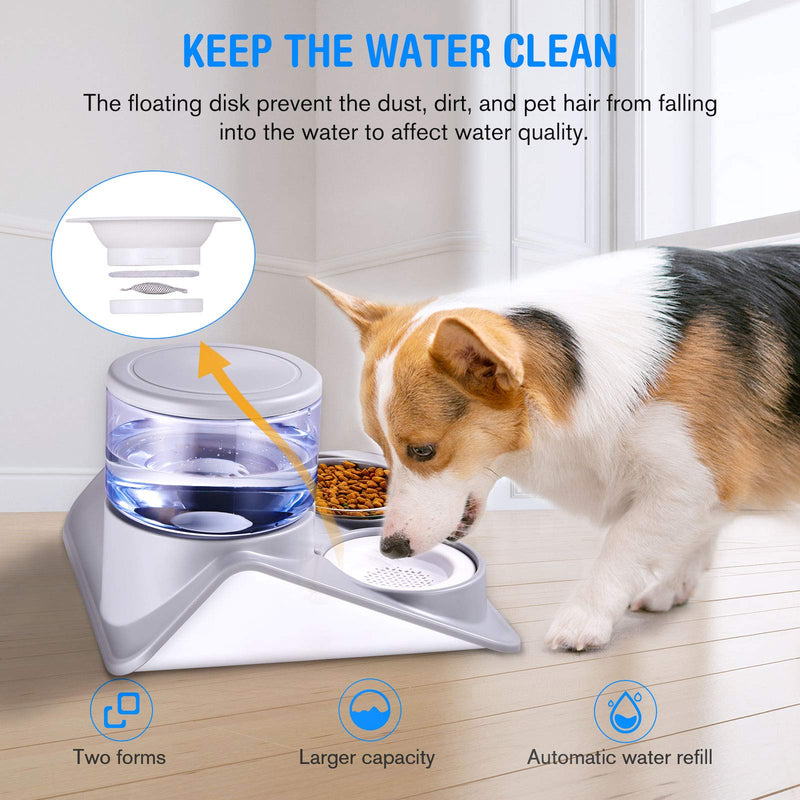 Pet Food Feeder and Automatic Water Dispensers Set, Detachable Dog Feeder Bowl No-Spill Pet Food Water Bowls for Cats and Dog - PawsPlanet Australia