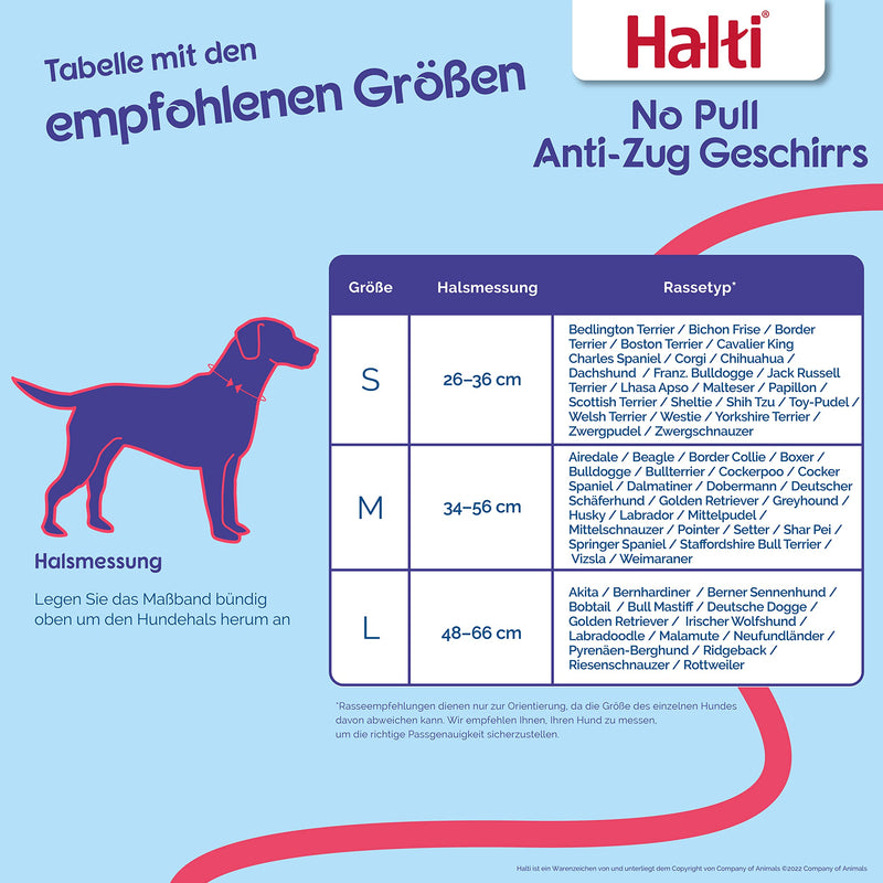 HALTI No Pull Anti-Pull Harness, Size Large - Prevents your dog from pulling on the leash, Padded chest and leg strap, Reflective strap material, Easy to adjust and use Large - PawsPlanet Australia