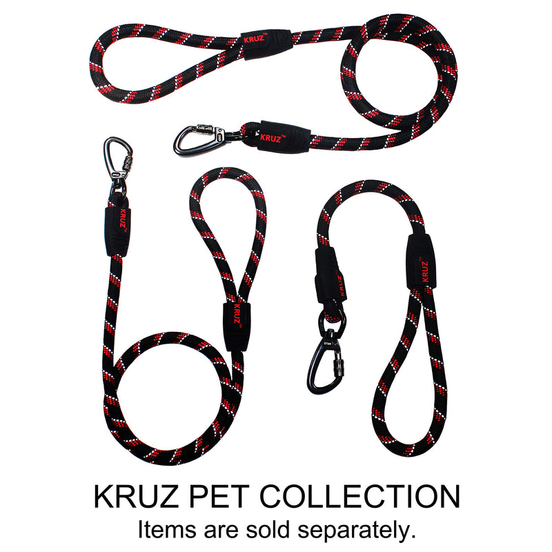[Australia] - Kruz PET Reflective Rope Leash Black 3/8" x 4ft 