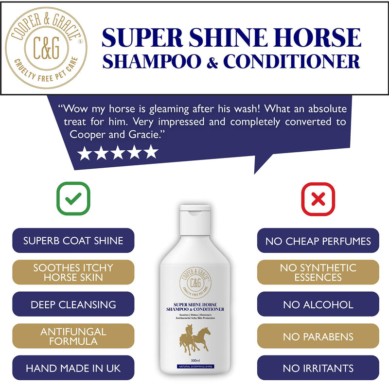 C&G Pets Super Shine Horse Shampoo & Conditioner 500 ml (Pack of 1) - PawsPlanet Australia
