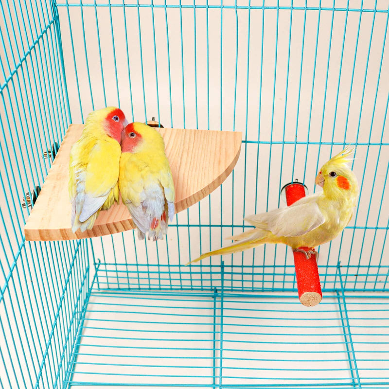 Bird Perch Platform Stand Wood for Small and Medium Animals Parrot Parakeet Conure Cockatiel Budgie Gerbil Rat Mouse Chinchilla Hamster Cage Accessories Exercise Toys Sector style-1 - PawsPlanet Australia