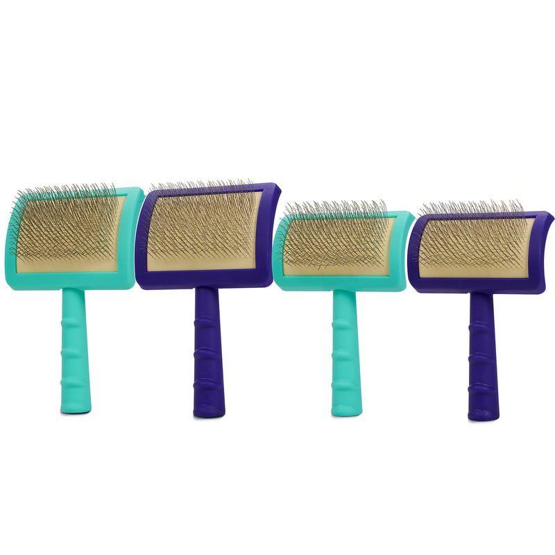 Jelly Pet Universal Slicker Brush for Dogs, Remove Tangles and Dead Undercoat, Doodle Huskie Sheep Dog Golden Retriever German Shepherd, Firm Pins, Teal, Large Head (3 in x 4 in) - Pins (Firm) - PawsPlanet Australia