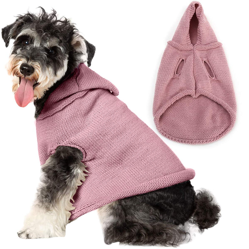 Homeriy Pet Dog Warm Jumper, Classic Cable Knit Dog Sweater Coat, Warm Pet Winter Knitwear Clothes Outfits for Dogs Cats L Skin Pink - PawsPlanet Australia