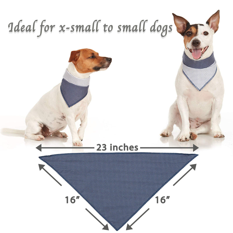 Odi Style Dog Bandana - Reversible, Cotton, Triangle Bandanas for Large, Medium, Small Sized Dogs, Double Sided Dog Gift, Accessory, Scarf for Dog, Puppy, Cats, Floral and Polka Dot Prints, 1 Piece Blue Polkadot Pattern - PawsPlanet Australia